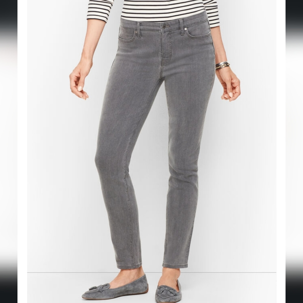 Talbots Stretch Corduroy Slim Ankle Pants - steel grey - Picture 10 of 12